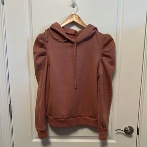 Chic Mauve Puff Sleeve Hoodie